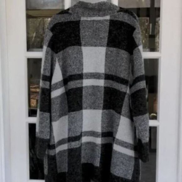 Evolution by Cyrus Sweater Shawl Plaid Cardigan 3X - Picture 3 of 4